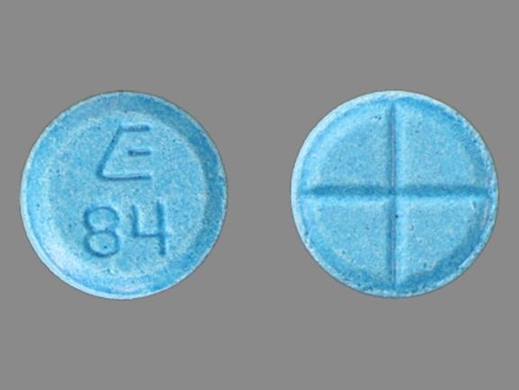 Pill E 84 Blue Round is Amphetamine and Dextroamphetamine