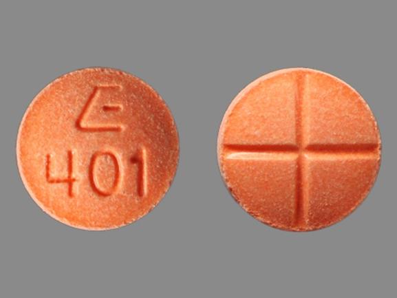 Pill E 401 Orange Round is Amphetamine and Dextroamphetamine