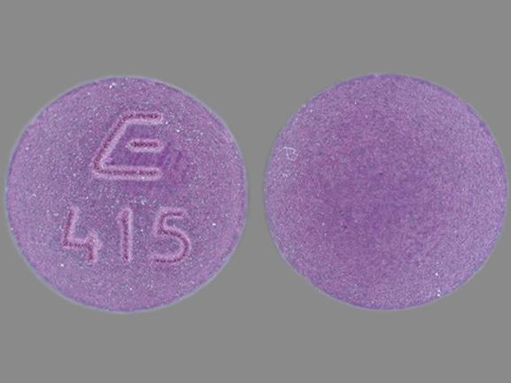 Pill E 415 Purple Round is Bupropion Hydrochloride Extended Release (SR)