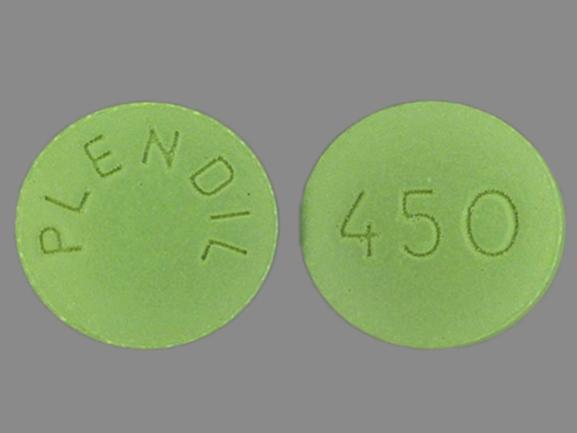 Pill 450 PLENDIL Green Round is Plendil