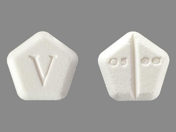 Pill V 0500 White Five-sided is Motofen