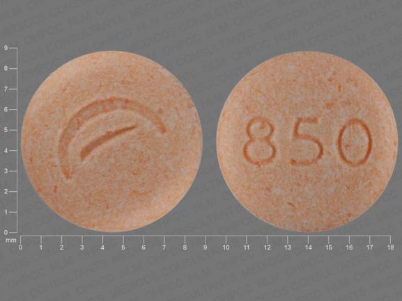 Pill Logo (Actavis) 850 Orange Round is Guanfacine Hydrochloride Extended-Release
