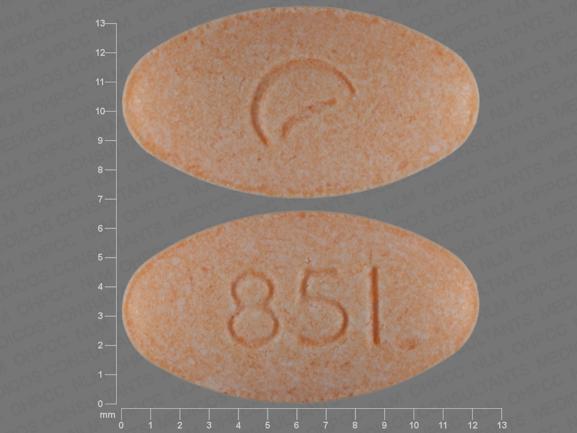 Pill Logo (Actavis) 851 Orange Oval is Guanfacine Hydrochloride Extended-Release