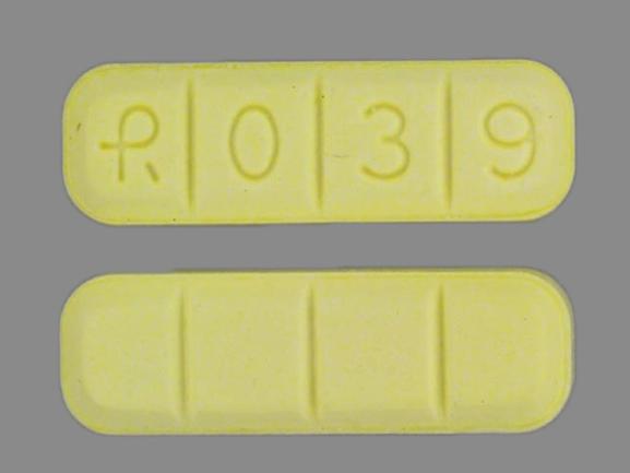 Pill R 0 3 9 Yellow Rectangle is Alprazolam