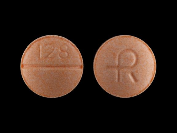 Pill 128 R Orange Round is Clonidine Hydrochloride