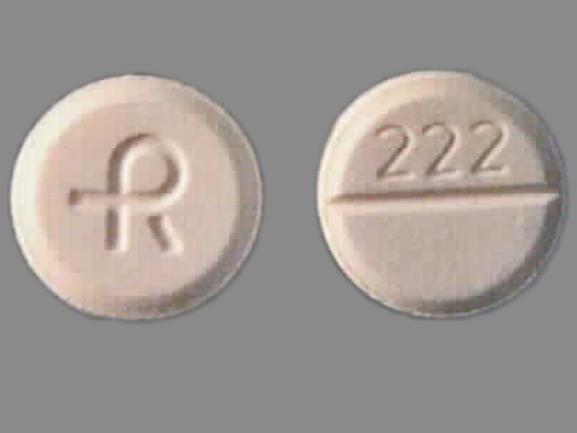 Pill R 222 Orange Round is Hydrochlorothiazide