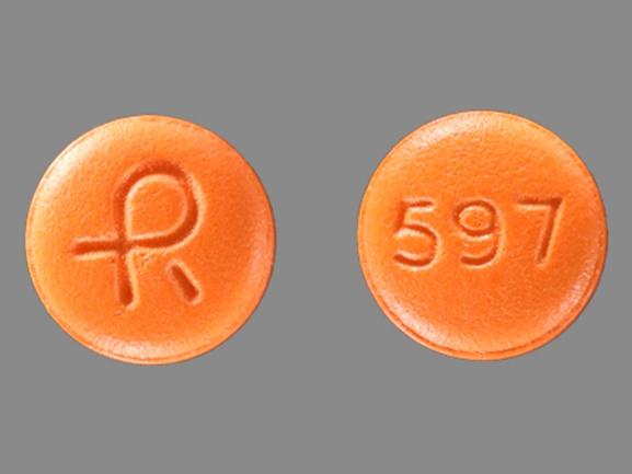 Pill R 597 Orange Round is Indapamide