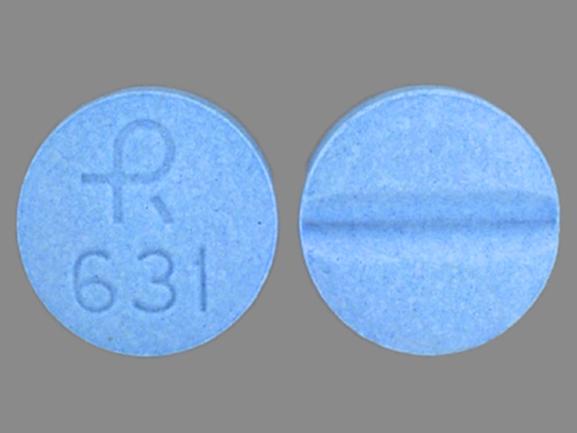 Pill R 631 Blue Round is Isosorbide Mononitrate