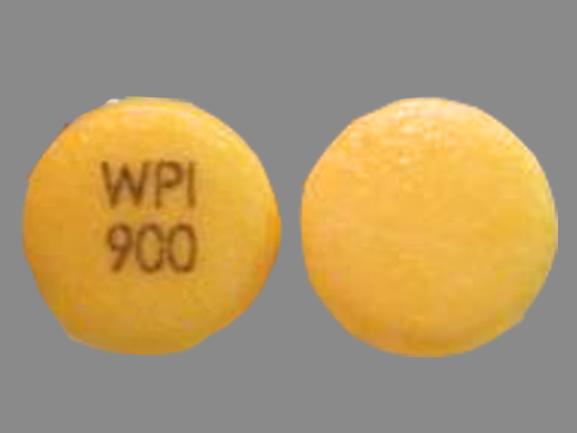 Pill WPI 900 Yellow Round is Glipizide Extended Release