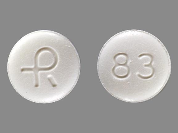Pill R 83 White Round is Alprazolam Extended-Release