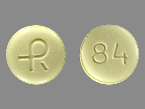 Pill R 84 Yellow Round is Alprazolam Extended Release