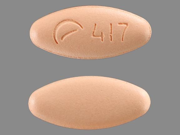 Pill Logo 417 Orange Oval is Levetiracetam Extended Release