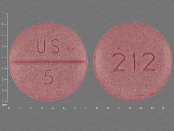 Pill US 5 212 Pink Round is Midodrine Hydrochloride