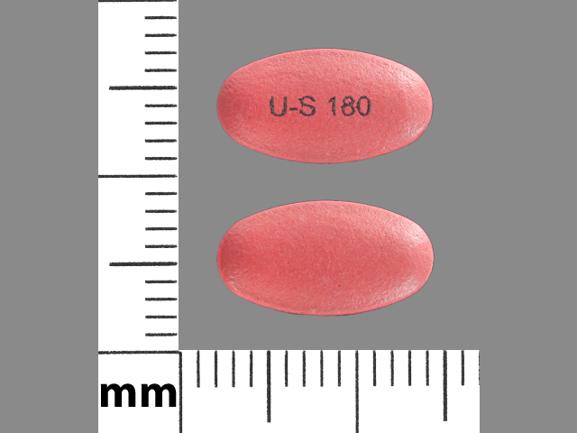 Pill U-S 180 Pink Oval is Divalproex Sodium Delayed-Release