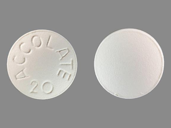 Pill ACCOLATE 20 White Round is Accolate