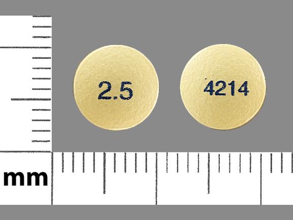 Pill 4214 2.5 Yellow Round is Onglyza