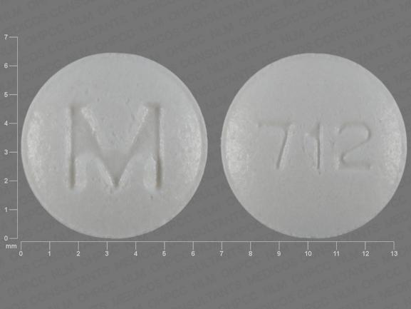 Pill M 712 is Enalapril Maleate and Hydrochlorothiazide 5 mg / 12.5 mg