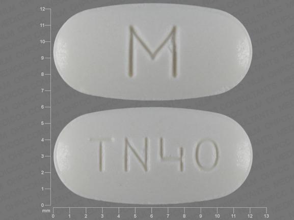 Pill M TN40 White Capsule/Oblong is Telmisartan