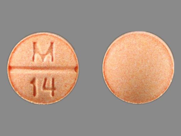 Pill M 14 Orange Round is Methotrexate Sodium