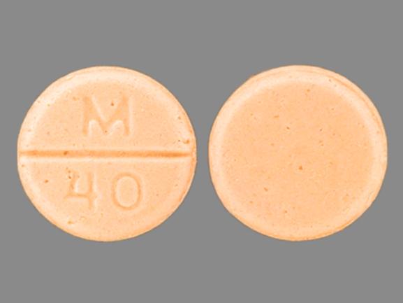 Pill M 40 Orange Round is Clorazepate Dipotassium