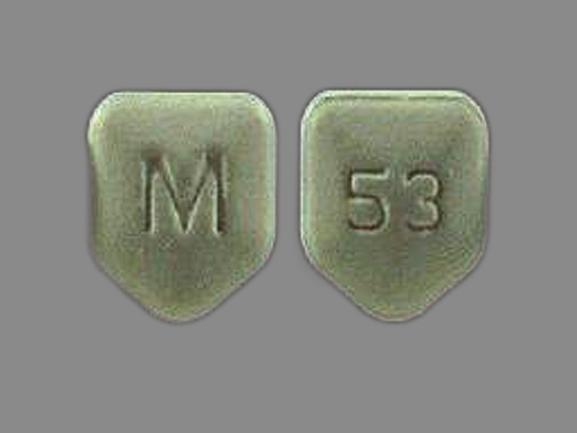 53 M Pill Images (Green / Five-sided)