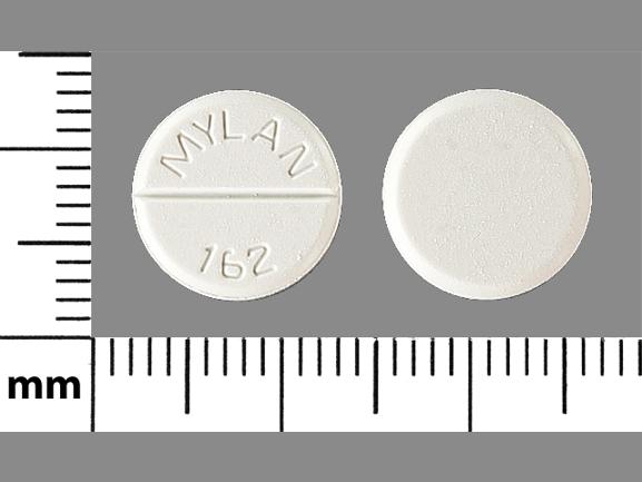 Pill MYLAN  162 White Round is Chlorothiazide