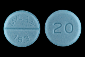 20 DAN 5555 Pill Blue Round 7mm - Pill Identifier