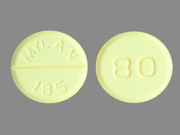 Propranolol hydrochloride 80 mg MYLAN 185 80