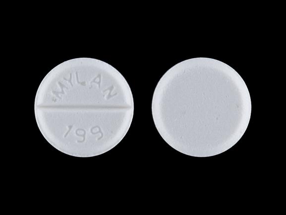 Pill MYLAN 199 White Round is Clonidine Hydrochloride
