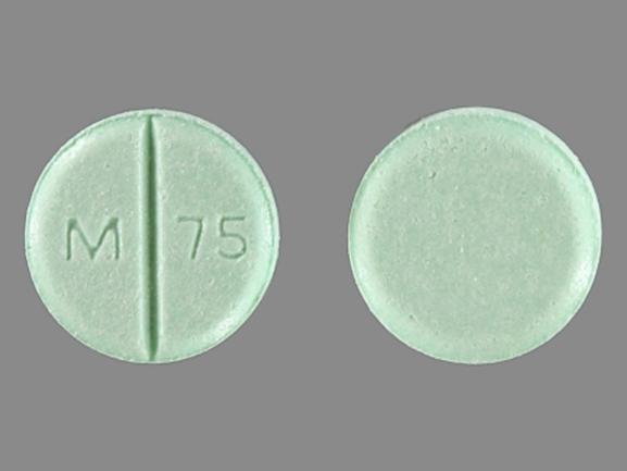 Pill M 75 Green Round is Chlorthalidone