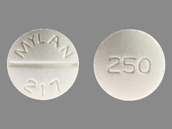 Pill MYLAN 217 250 White Round is Tolazamide