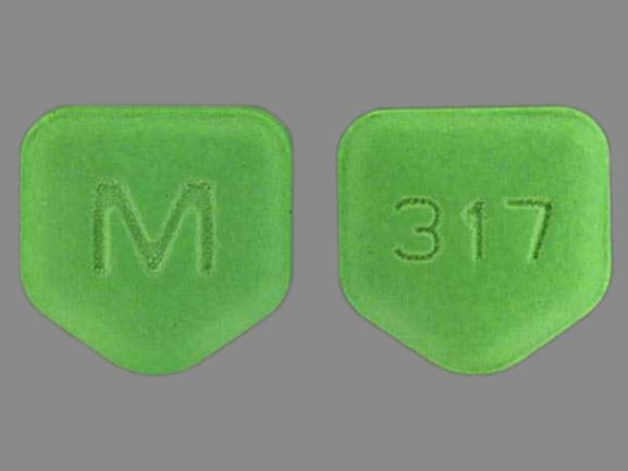 Pill 317 M Green Five-sided is Cimetidine