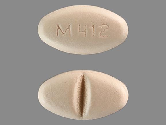 Pill M412 Orange Elliptical/Oval is Fluvoxamine Maleate