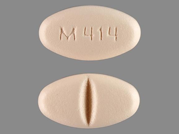 Pill M414 Orange Oval is Fluvoxamine Maleate