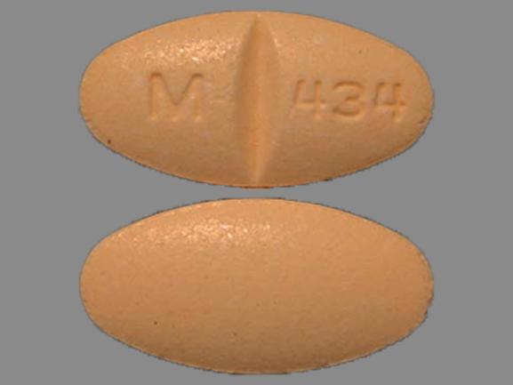 Pill M 434 Orange Oval is Hydrochlorothiazide and metoprolol tartrate