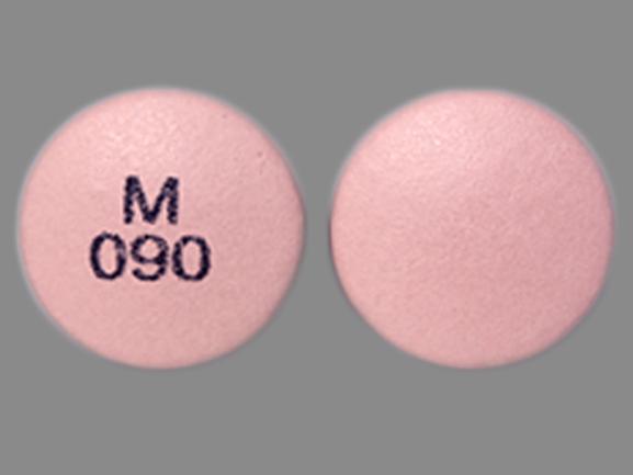 Pill M 090 Pink Round is Nifedipine Extended-Release