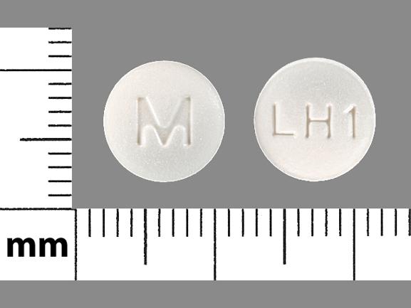 Pill M LH1 White Round is Hydrochlorothiazide and Lisinopril