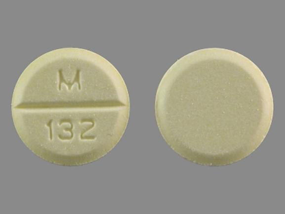 Pill M 132 Yellow Round is Nadolol