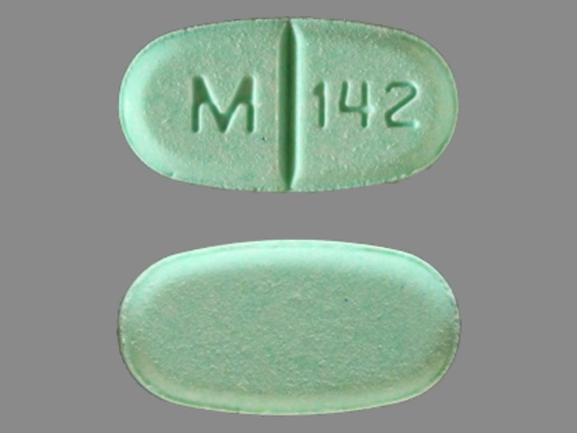 Pill M 142 Blue Oval is Glyburide (Micronized)