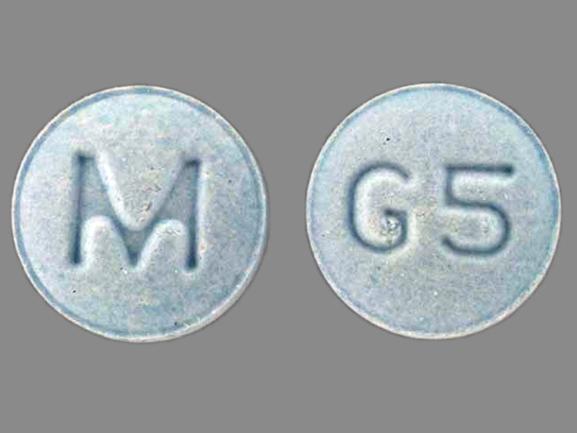 Pill M G5 Blue Round is Guanfacine Hydrochloride