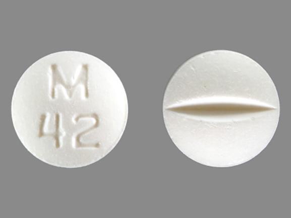 Pill M 42 White Round is Bromocriptine Mesylate