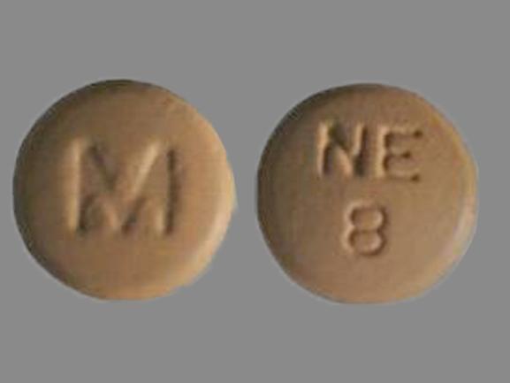Pill M NE 8 Beige Round is Nisoldipine Extended Release