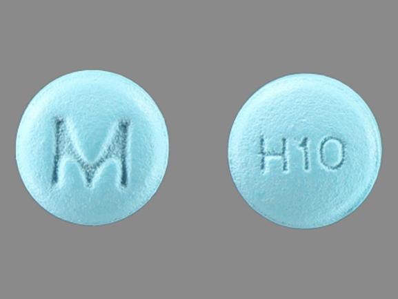 Pill M H10 Blue Round is Hydroxyzine Hydrochloride