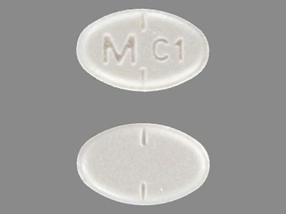 Pill M C1 White Oval is Captopril