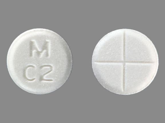 Pill M C2 White Round is Captopril.