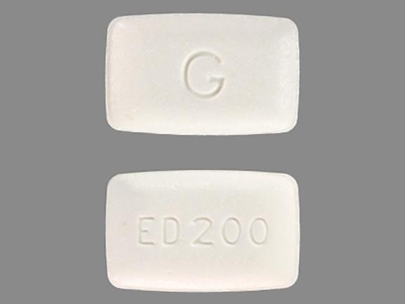 Pill ED 200 G White Rectangle is Etidronate Disodium