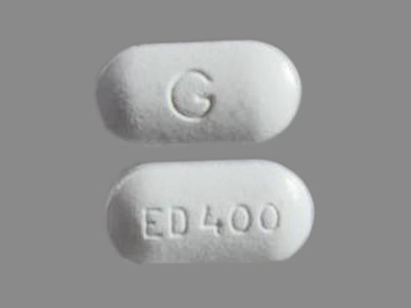 Pill ED 400 G White Capsule/Oblong is Etidronate Disodium