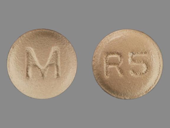 Pill M R5 Beige Round is Risperidone