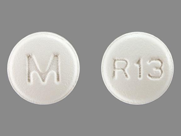 Pill M R13 White Round is Risperidone