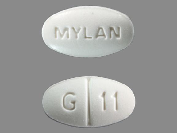 Pill MYLAN G 11 White Oval is Glimepiride